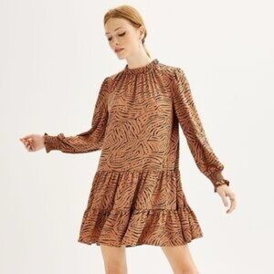 Nine West XXL long sleeve animal print dress